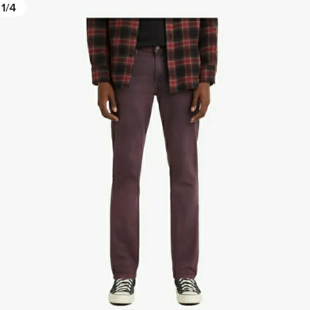 Levi's Men's 511 Slim Fit Red Garmen Huck Jeans - 42×32